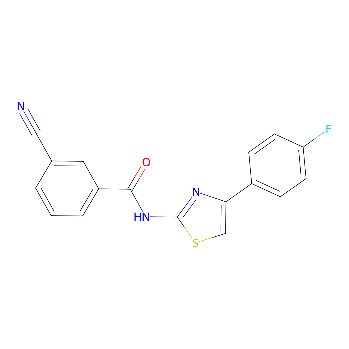 3-cyano-N-[4-(4-fluorophenyl)-1,3-thiazol-2-yl]benzamide molecular structure, CAS 1002853-24-8