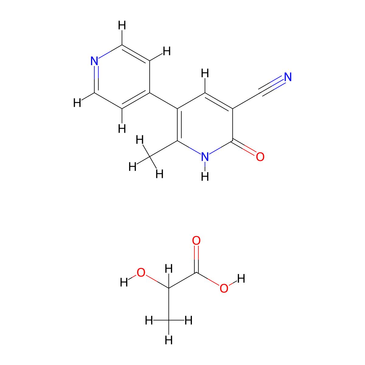 Milrinone Lactate molecular structure, CAS 100286-97-3