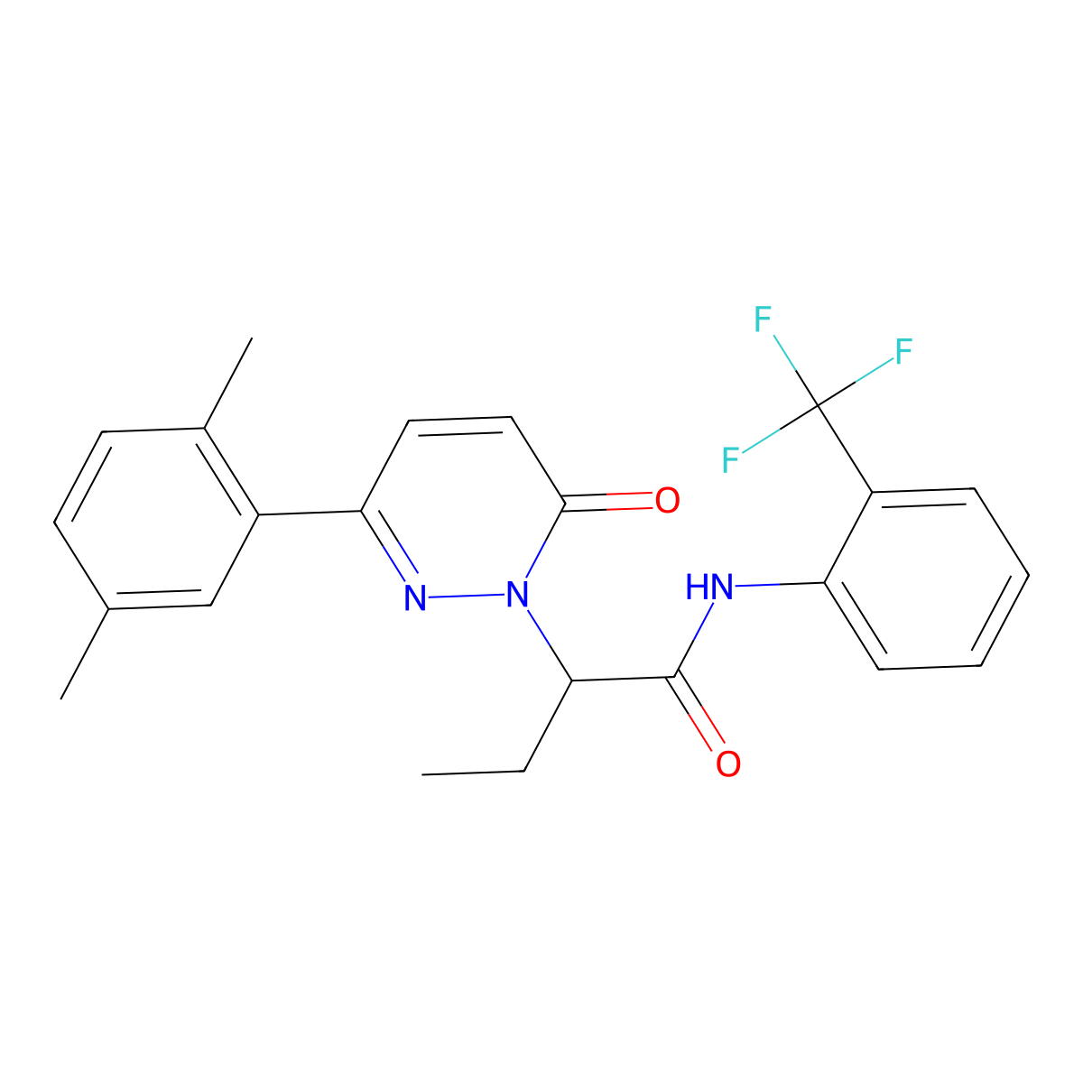 2-[3-(2,5-dimethylphenyl)-6-oxopyridazin-1(6H)-yl]-N-[2-(trifluoromethyl)phenyl]butanamide molecular structure, CAS 1002866-56-9