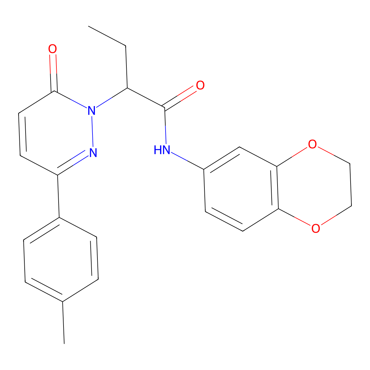 N-(2,3-dihydro-1,4-benzodioxin-6-yl)-2-[3-(4-methylphenyl)-6-oxopyridazin-1(6H)-yl]butanamide molecular structure, CAS 1002867-43-7