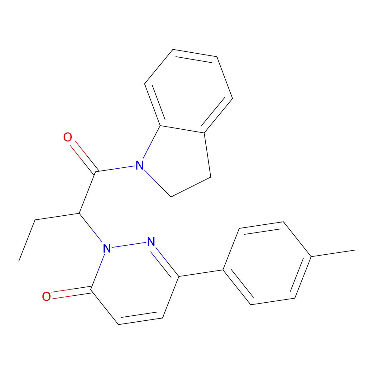 2-[1-(2,3-dihydro-1H-indol-1-yl)-1-oxobutan-2-yl]-6-(4-methylphenyl)pyridazin-3(2H)-one molecular structure, CAS 1002867-71-1