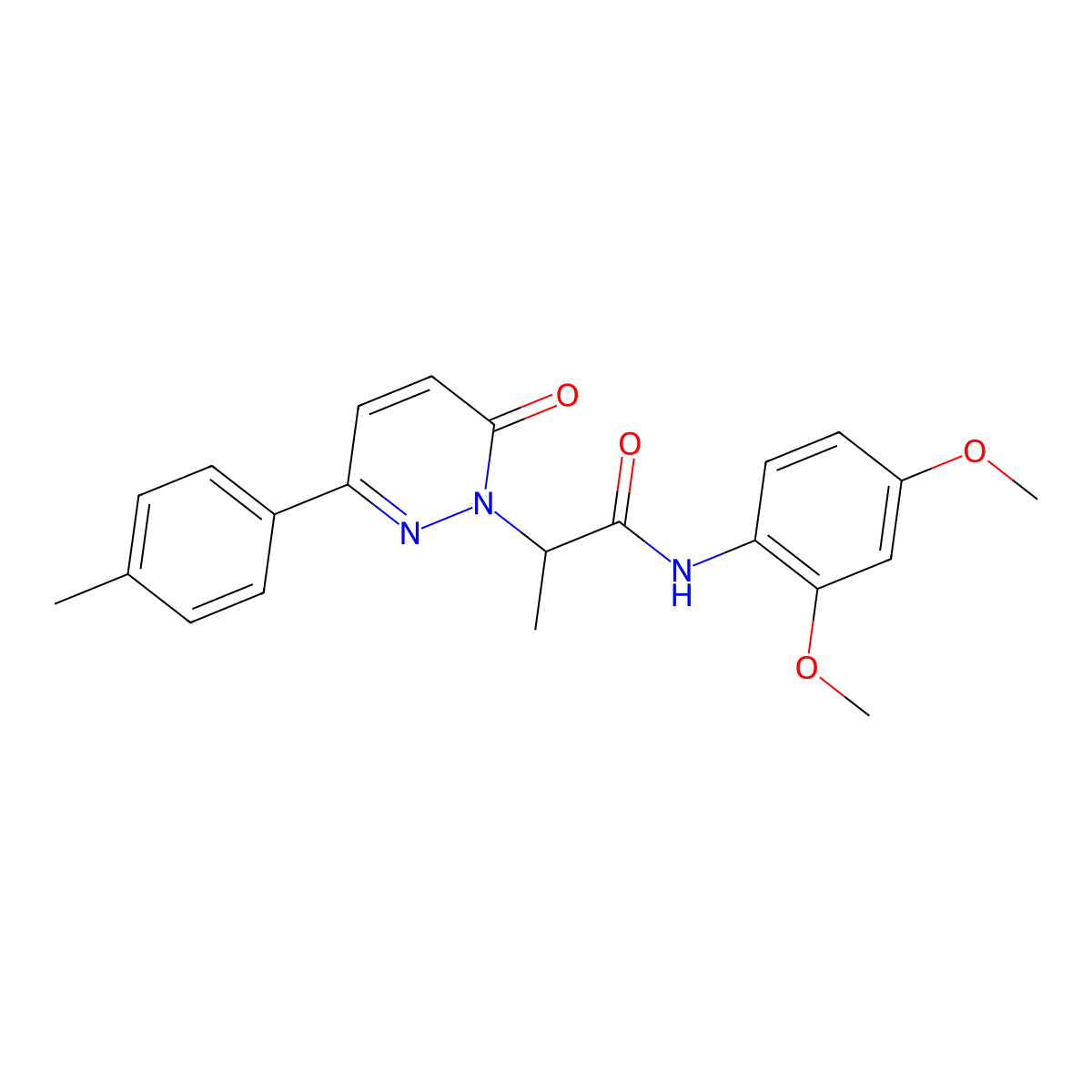 N-(2,4-dimethoxyphenyl)-2-[3-(4-methylphenyl)-6-oxopyridazin-1(6H)-yl]propanamide molecular structure, CAS 1002868-13-4