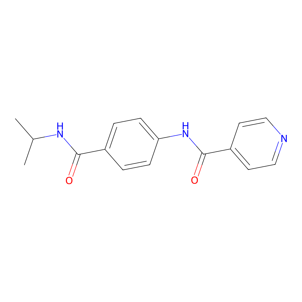 N-{4-[(isopropylamino)carbonyl]phenyl}isonicotinamide molecular structure, CAS 1002869-92-2