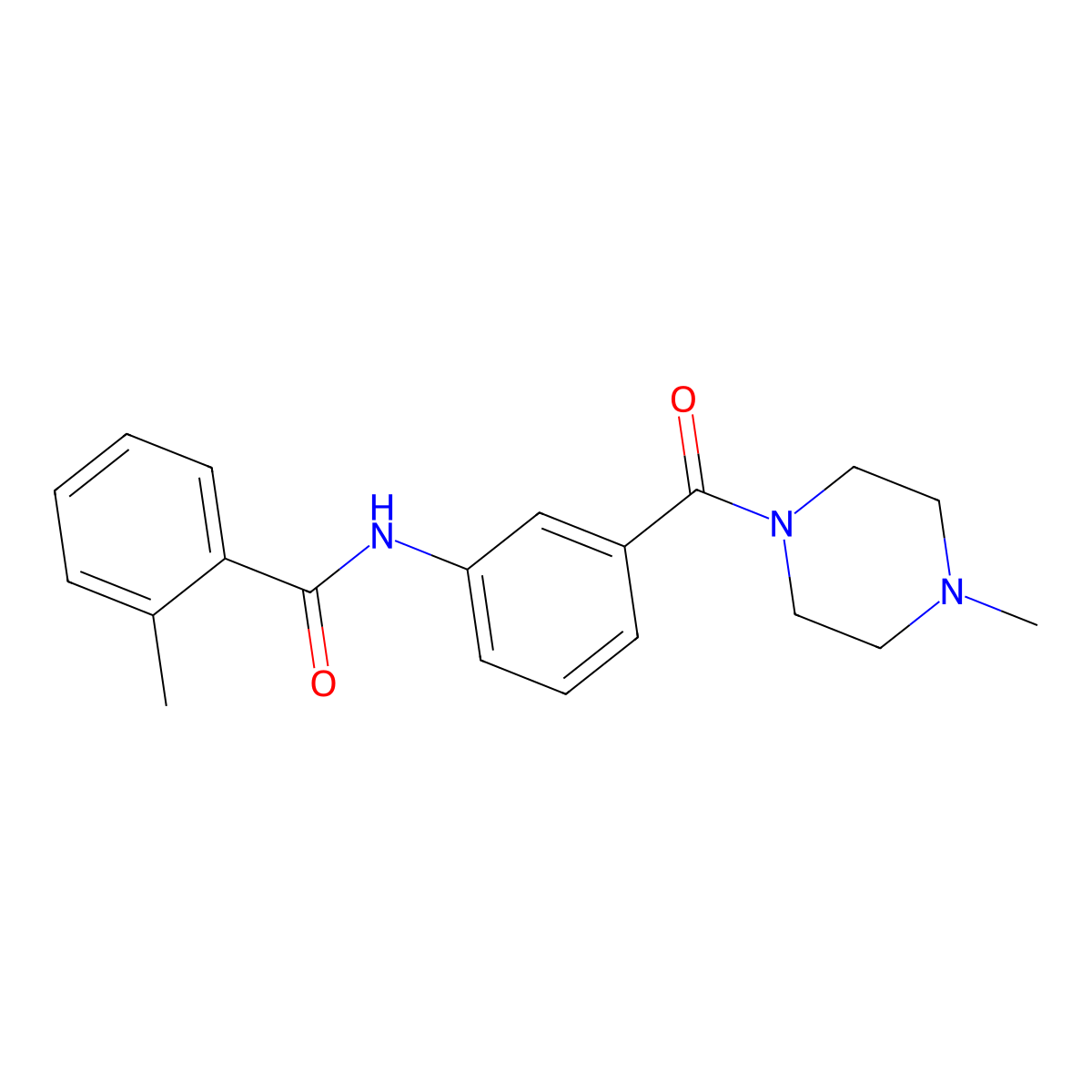 2-methyl-N-{3-[(4-methyl-1-piperazinyl)carbonyl]phenyl}benzamide molecular structure, CAS 1002871-33-1
