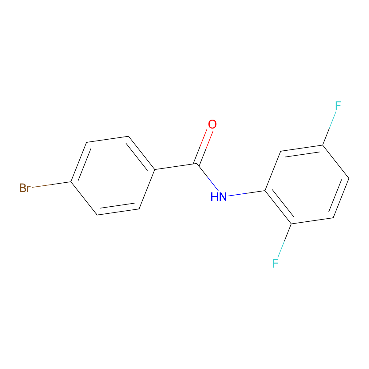 4-bromo-N-(2,5-difluorophenyl)benzamide molecular structure, CAS 1002877-70-4