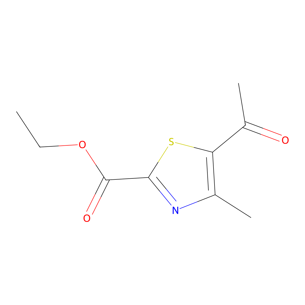 Ethyl 5-acetyl-4-methylthiazole-2-carboxylate molecular structure, CAS 100289-14-3