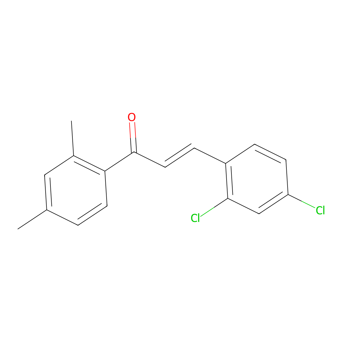 (2E)-3-(2,4-Dichlorophenyl)-1-(2,4-dimethylphenyl)prop-2-en-1-one molecular structure, CAS 1002898-04-5