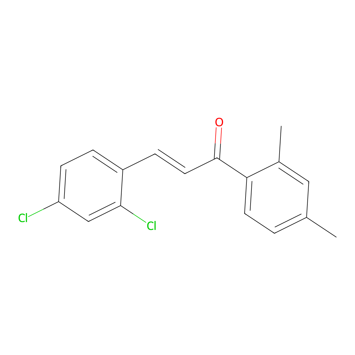 (2E)-3-(2,4-Dichlorophenyl)-1-(2,4-dimethylphenyl)prop-2-en-1-one molecular structure, CAS 1002898-04-5