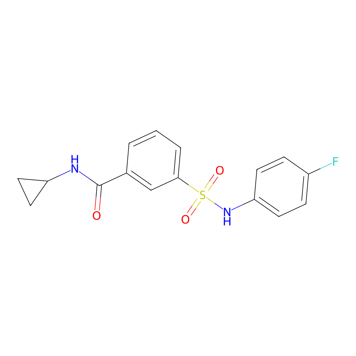 N-cyclopropyl-3-[(4-fluorophenyl)sulfamoyl]benzamide molecular structure, CAS 1002898-56-7