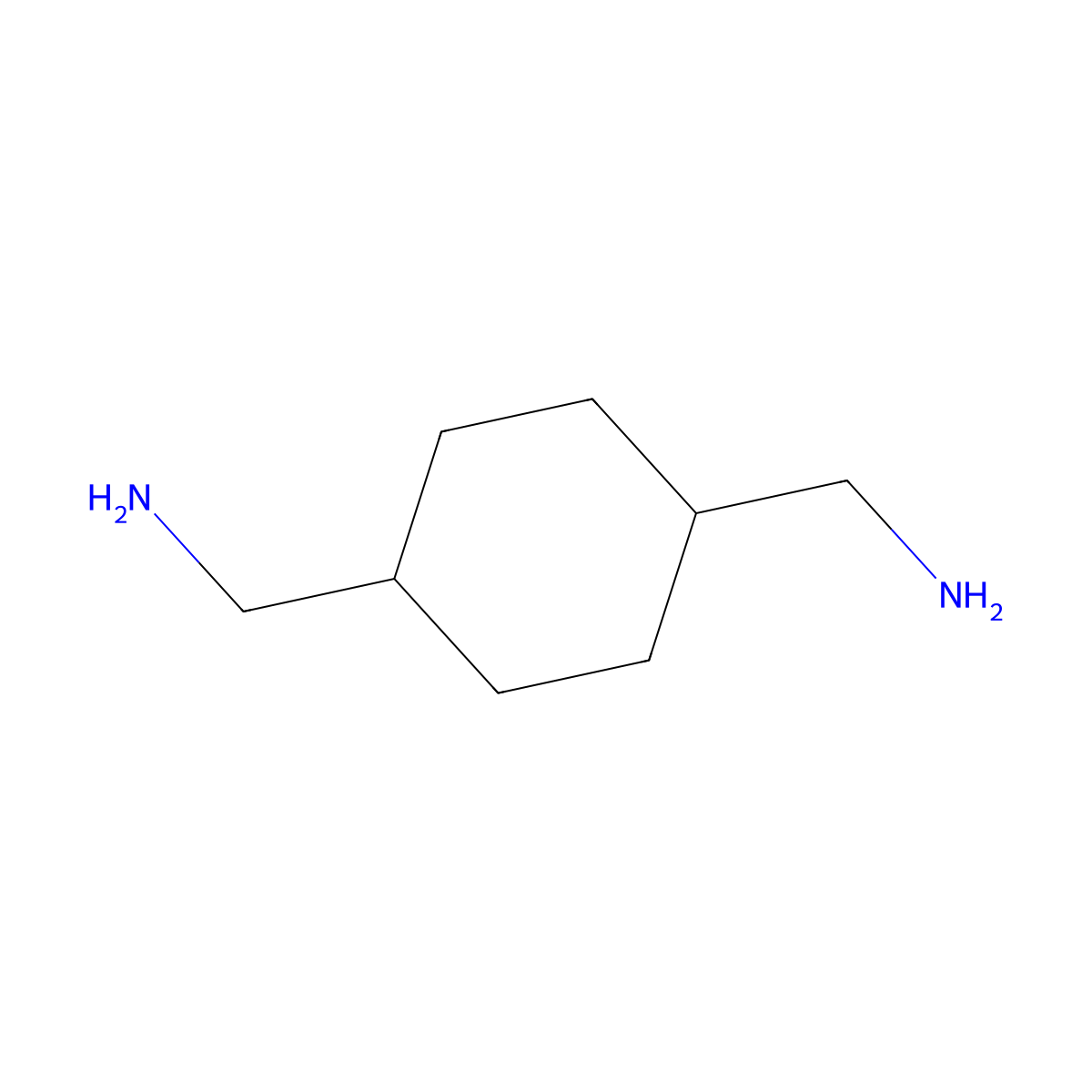 1,4-Cyclohexanedimethanamine molecular structure, CAS 10029-07-9