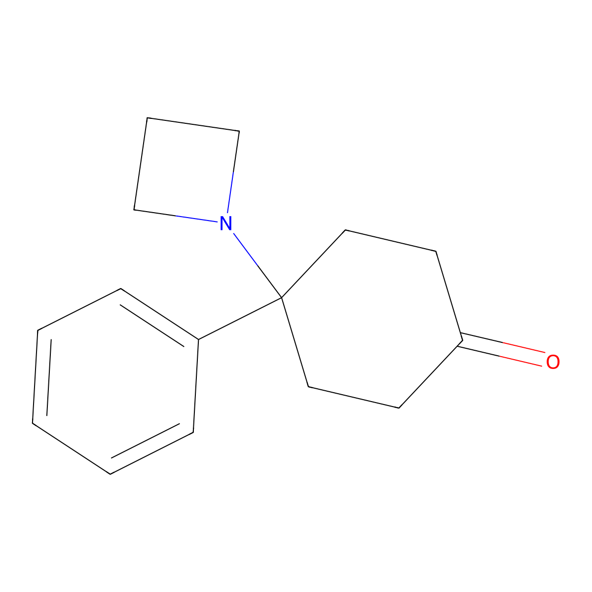 4-(Azetidin-1-yl)-4-phenylcyclohexan-1-one molecular structure, CAS 1002916-47-3