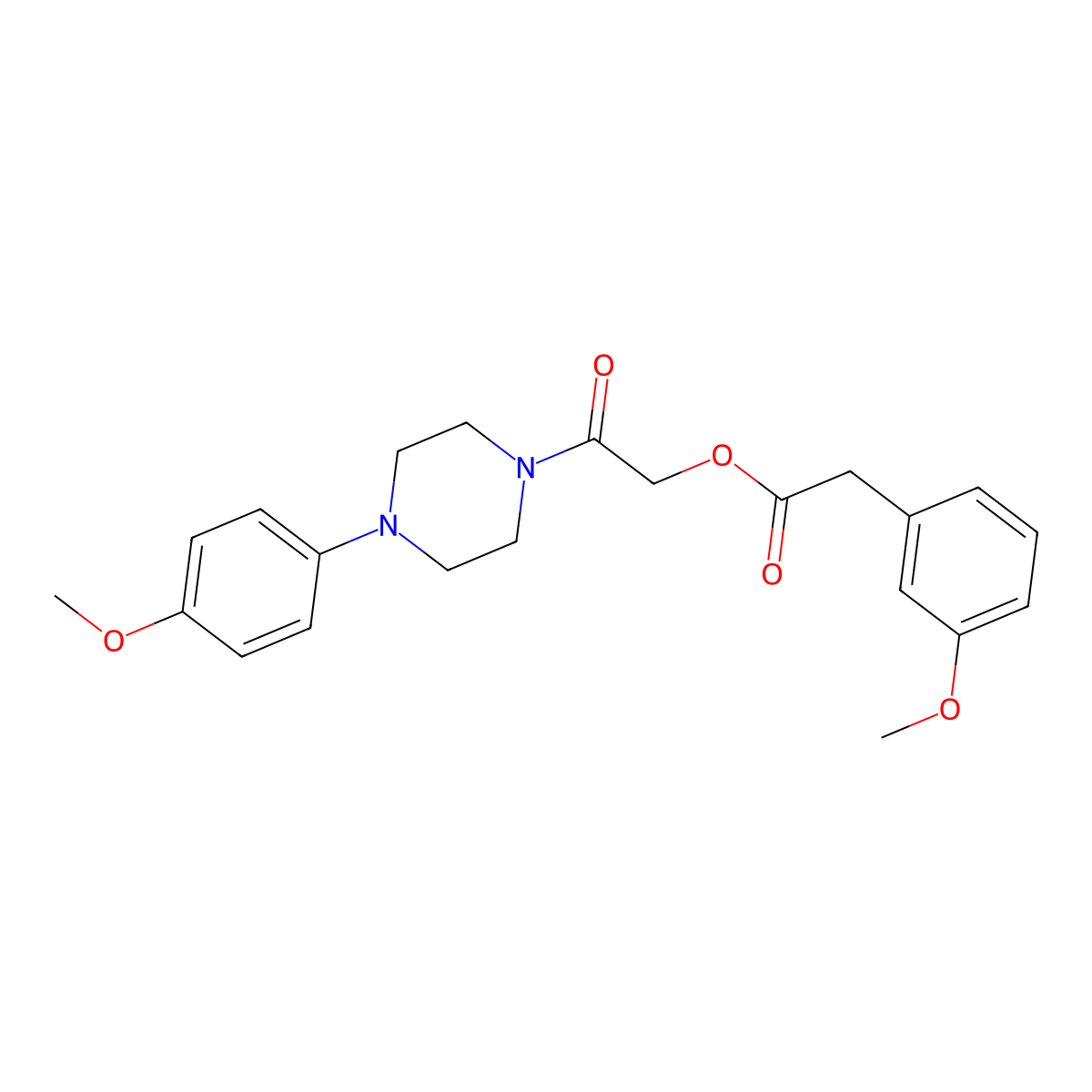 2-[4-(4-Methoxyphenyl)piperazin-1-yl]-2-oxoethyl 2-(3-methoxyphenyl)acetate molecular structure, CAS 1002925-08-7