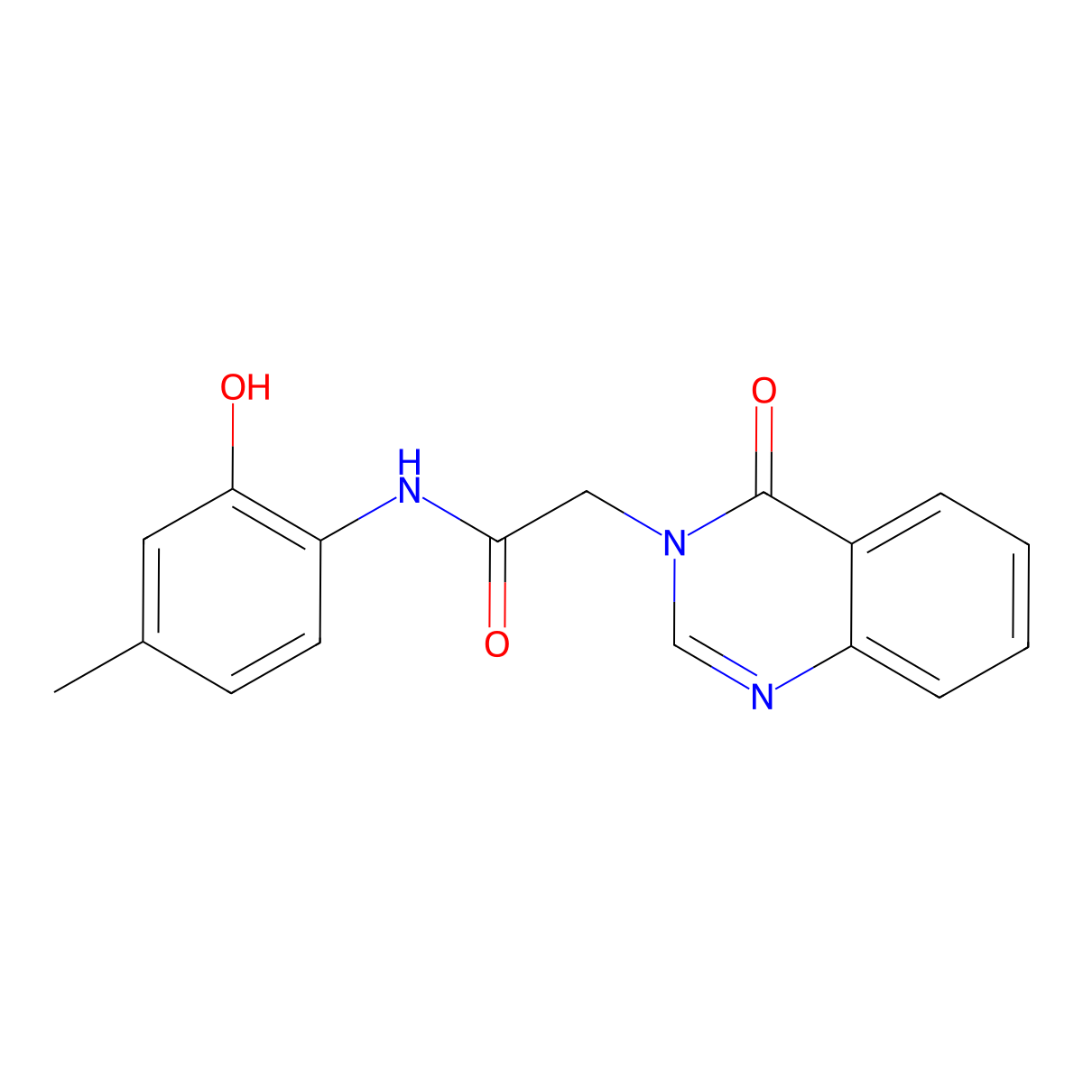 N-(2-hydroxy-4-methylphenyl)-2-(4-oxoquinazolin-3(4H)-yl)acetamide molecular structure, CAS 1002929-09-0