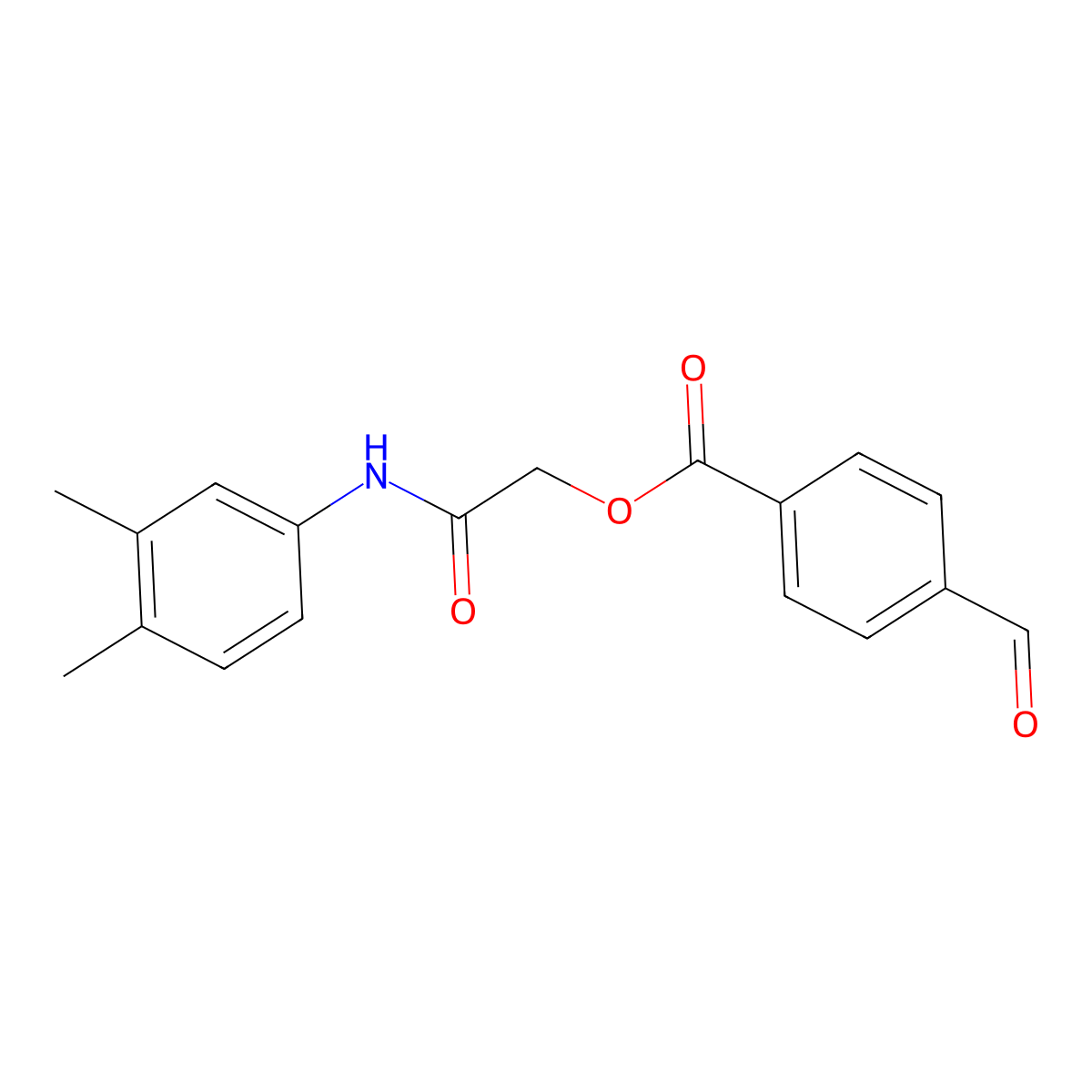 [2-(3,4-Dimethylanilino)-2-oxoethyl] 4-formylbenzoate molecular structure, CAS 1002959-41-2