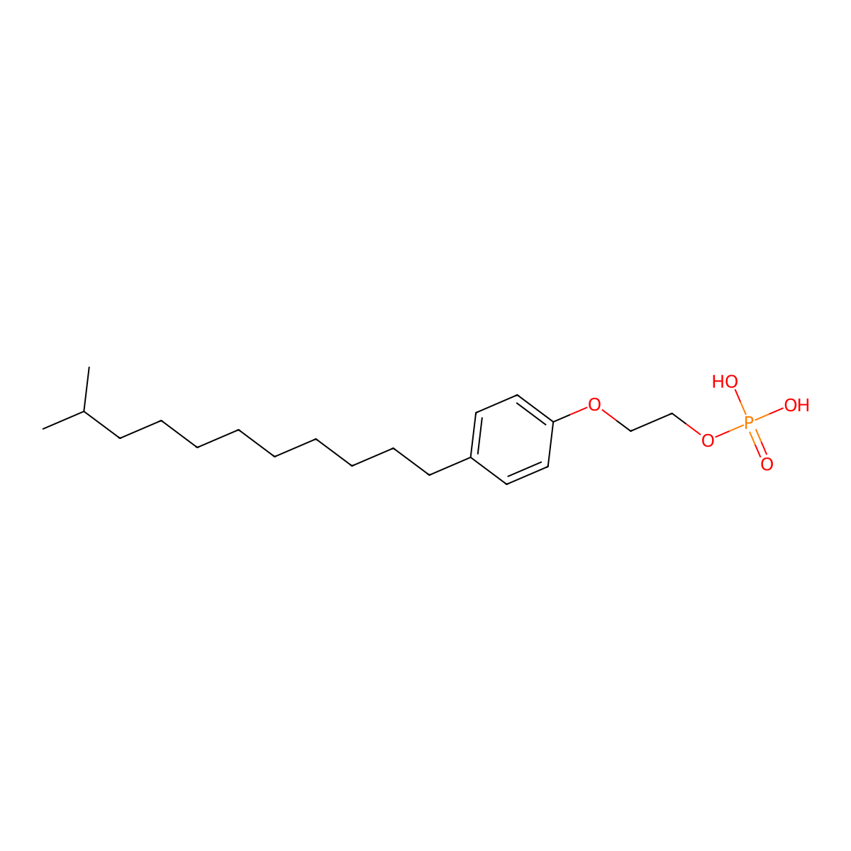 2-(2(Or4)-isododecylphenoxy)ethyl dihydrogen phosphate molecular structure, CAS 100296-67-1