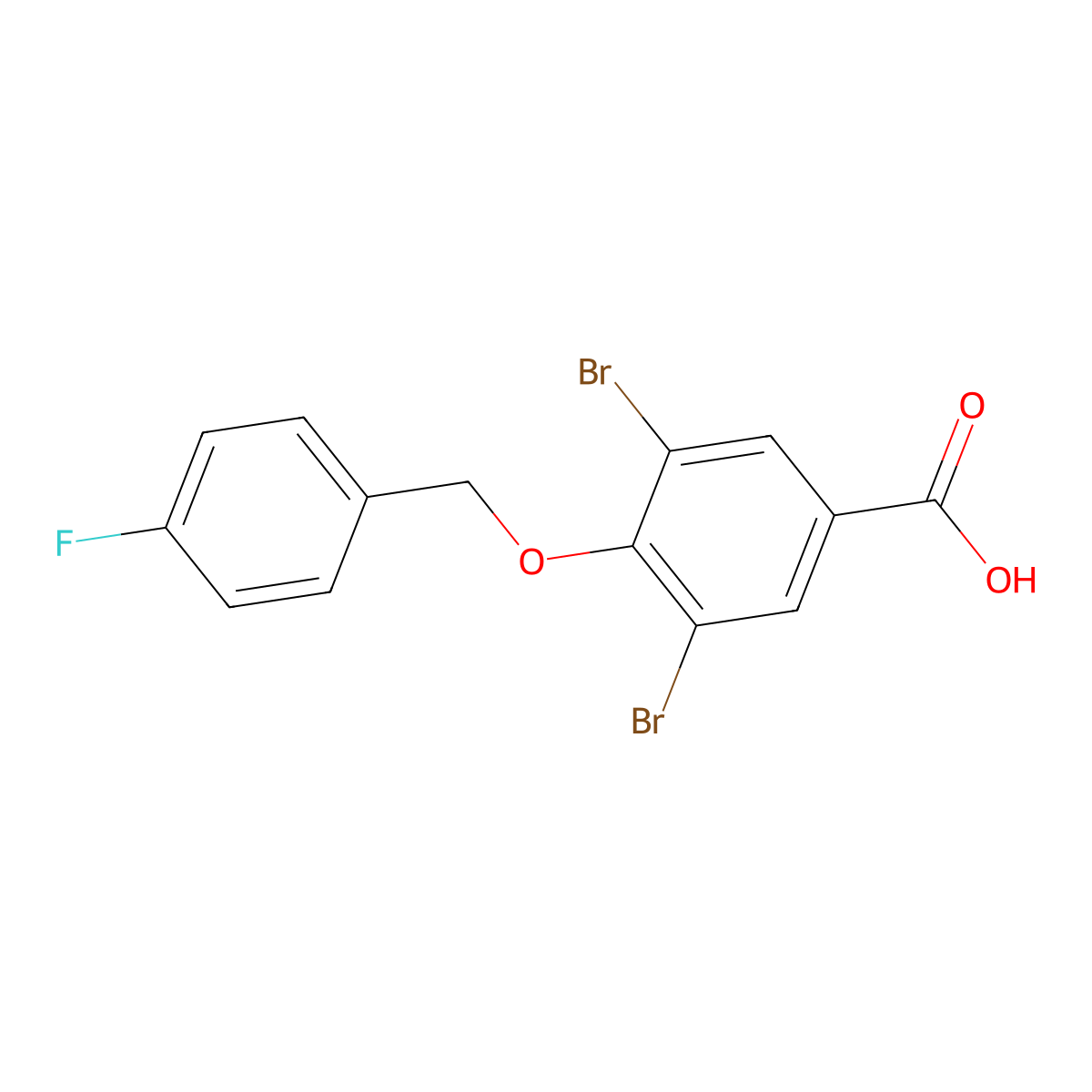 3,5-dibromo-4-[(4-fluorophenyl)methoxy]benzoic Acid molecular structure, CAS 1002970-24-2