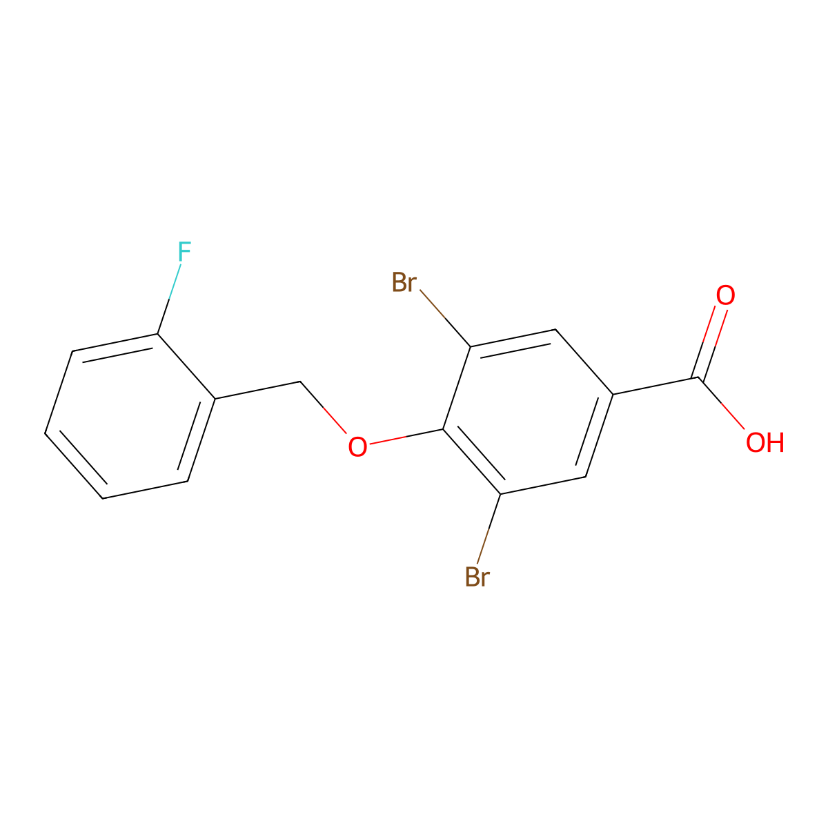 3,5-dibromo-4-[(2-fluorophenyl)methoxy]benzoic Acid molecular structure, CAS 1002970-34-4