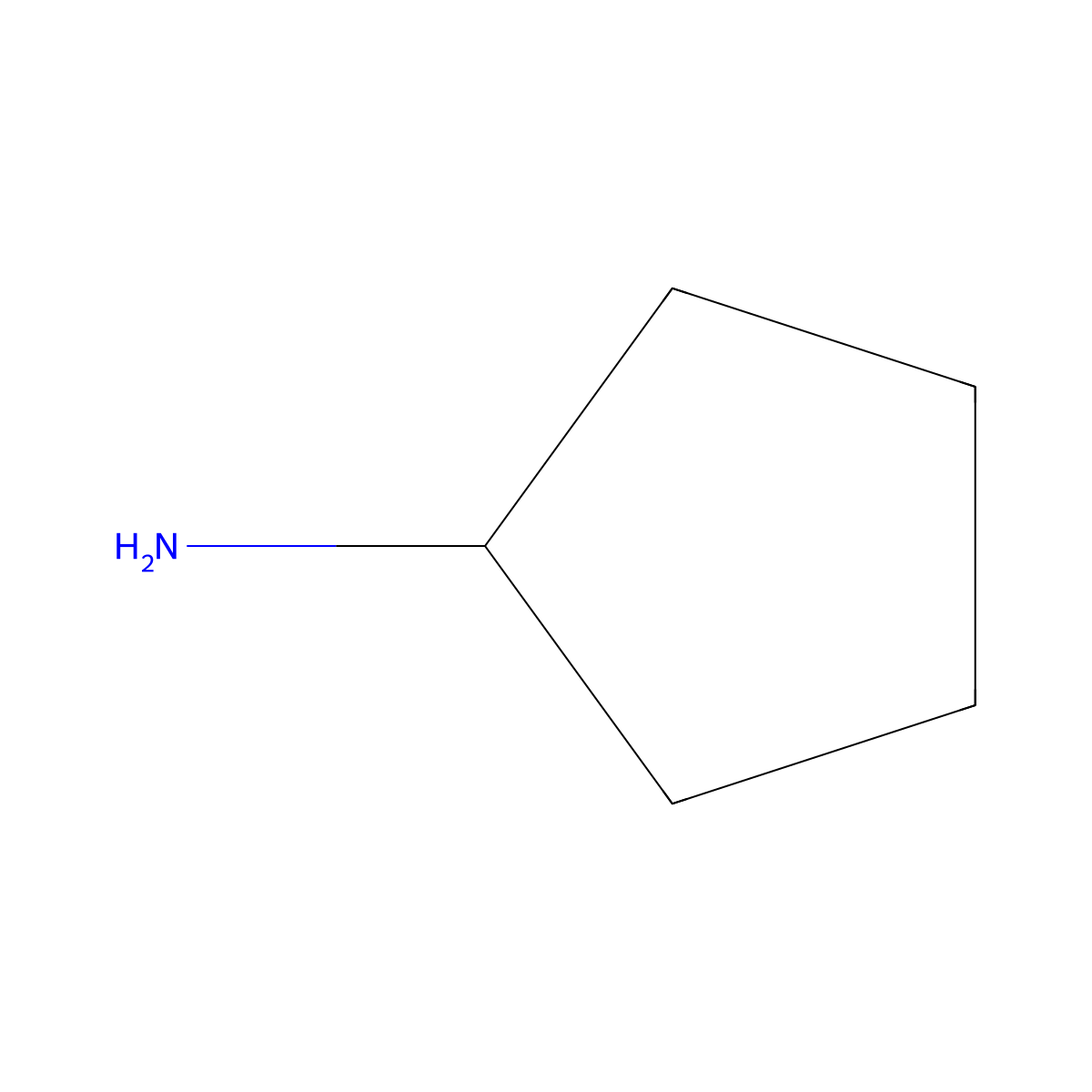 Cyclopentylamine molecular structure, CAS 1003-03-8