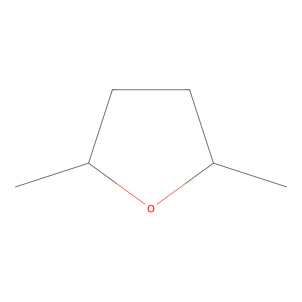 2,5-Dimethyltetrahydrofuran molecular structure, CAS 1003-38-9