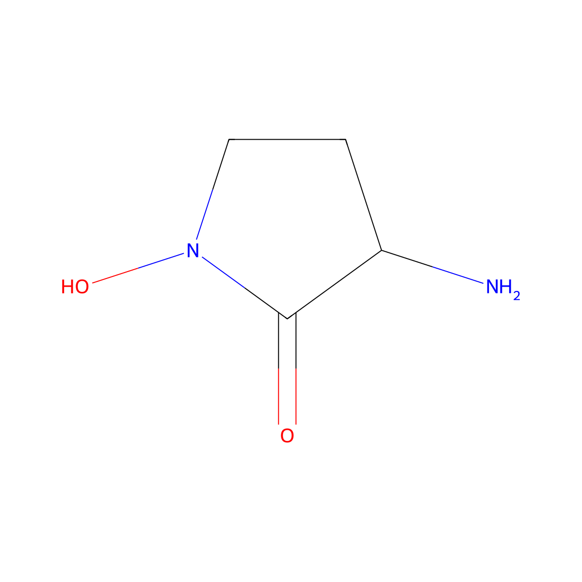 1-Hydroxy-3-amino-2-pyrrolidone molecular structure, CAS 1003-51-6