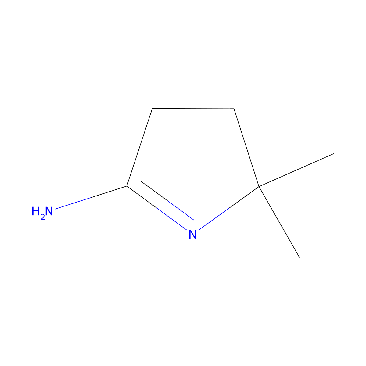 2,2-dimethyl-3,4-dihydro-2H-pyrrol-5-amine molecular structure, CAS 1003-72-1