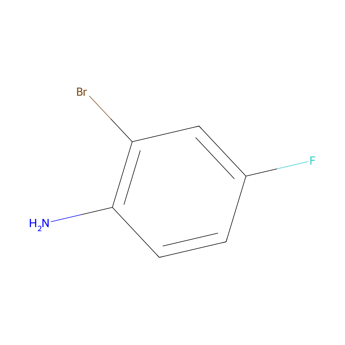 2-Bromo-4-fluoroaniline molecular structure, CAS 1003-98-1