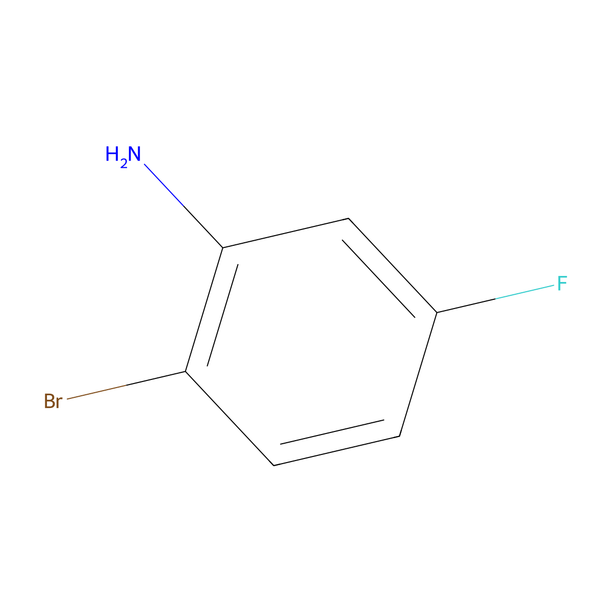 2-Bromo-5-fluoroaniline molecular structure, CAS 1003-99-2