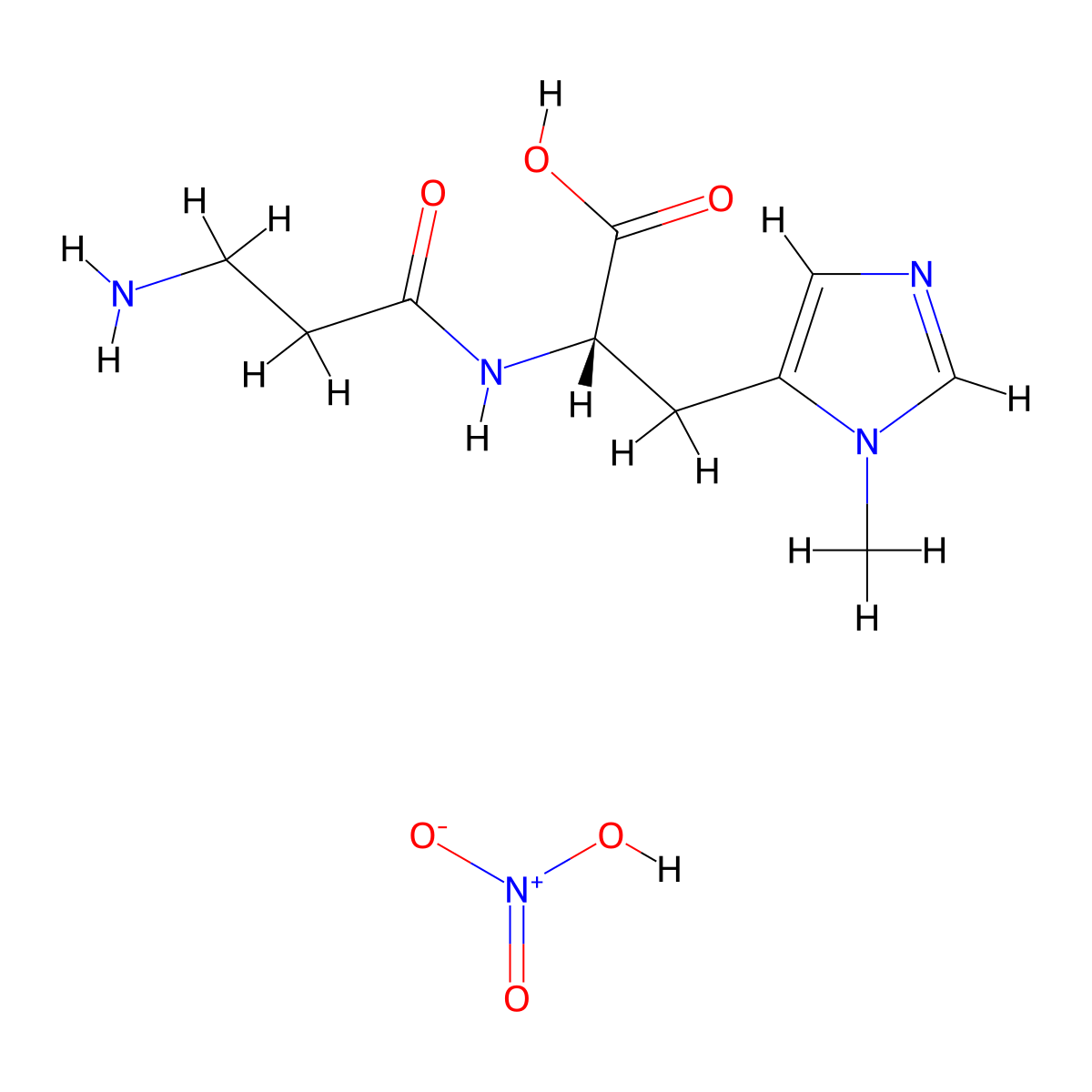 L-Anserine nitrate molecular structure, CAS 10030-52-1