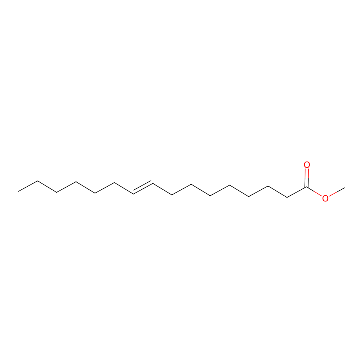 Methyl palmitelaidate molecular structure, CAS 10030-74-7