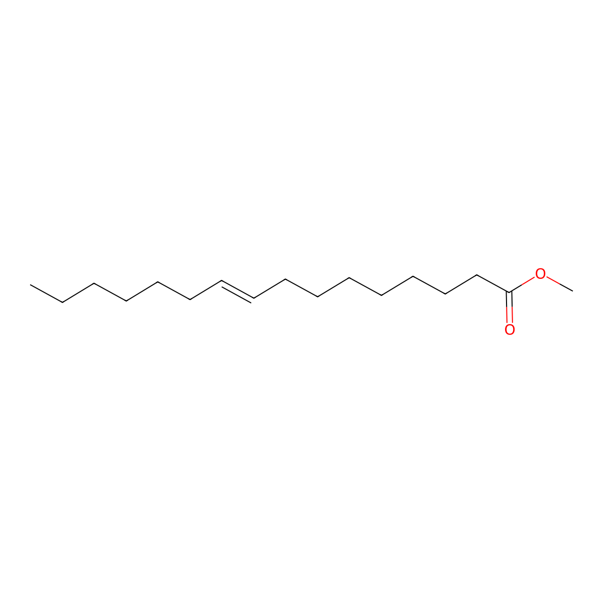 Methyl palmitelaidate molecular structure, CAS 10030-74-7