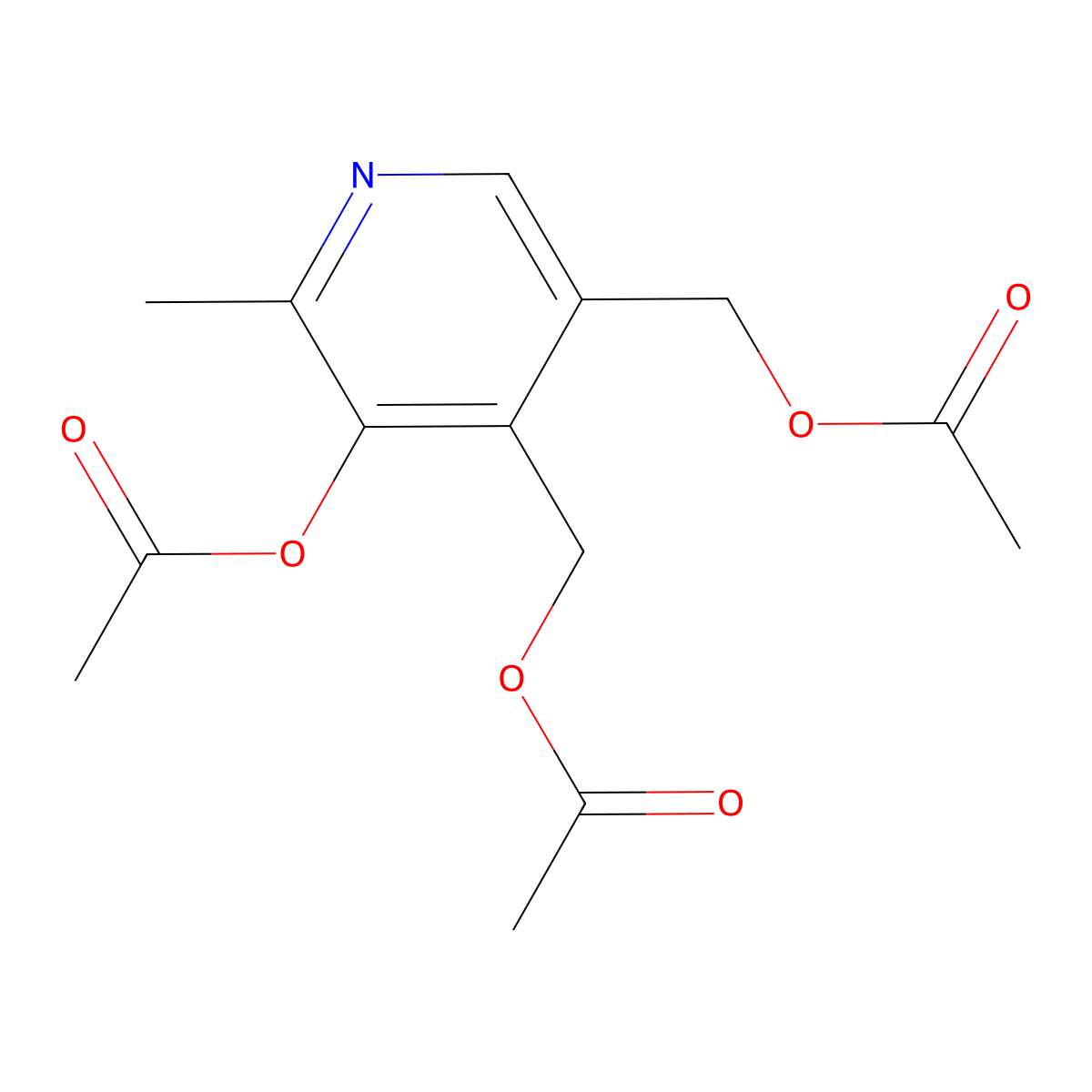 [5-Acetyloxy-4-(acetyloxymethyl)-6-methylpyridin-3-yl]methyl acetate molecular structure, CAS 10030-93-0