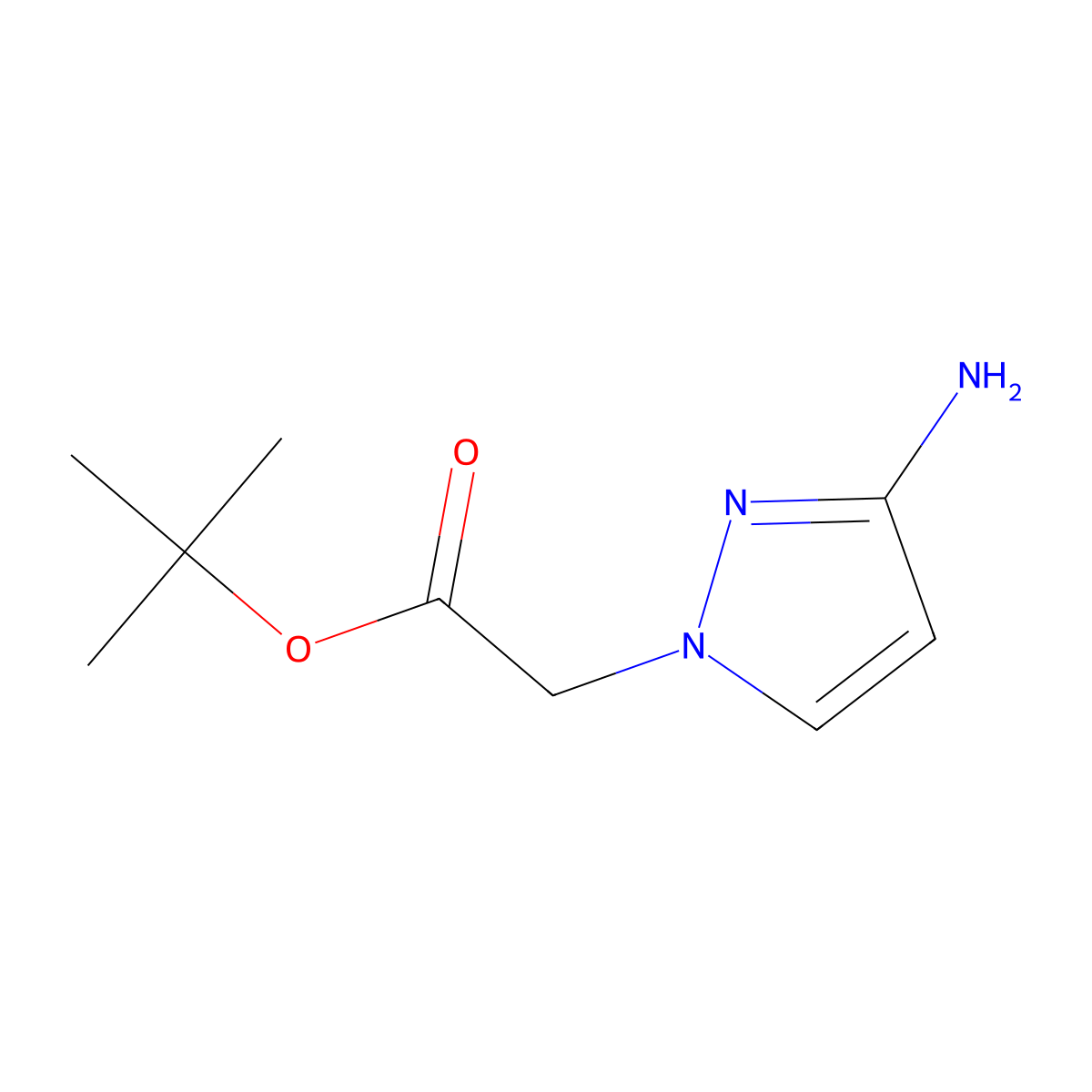 tert-butyl 2-(3-amino-1H-pyrazol-1-yl)acetate molecular structure, CAS 1003011-06-0