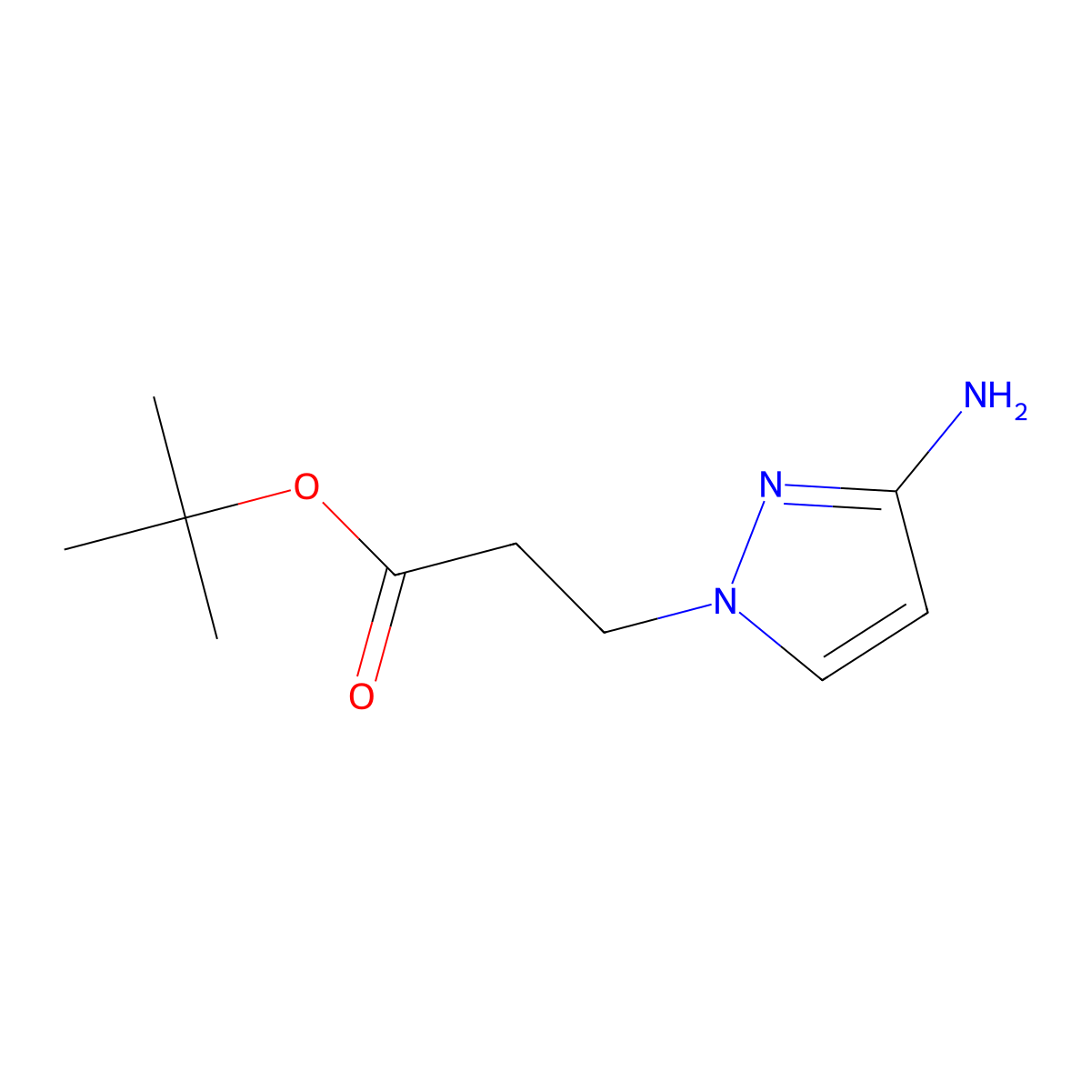 tert-butyl 3-(3-amino-1H-pyrazol-1-yl)propanoate molecular structure, CAS 1003011-14-0