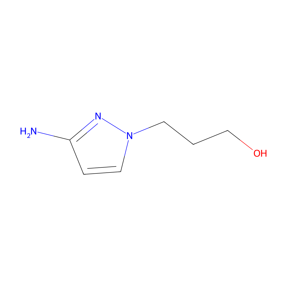 3-(3-amino-1H-pyrazol-1-yl)propan-1-ol molecular structure, CAS 1003011-38-8