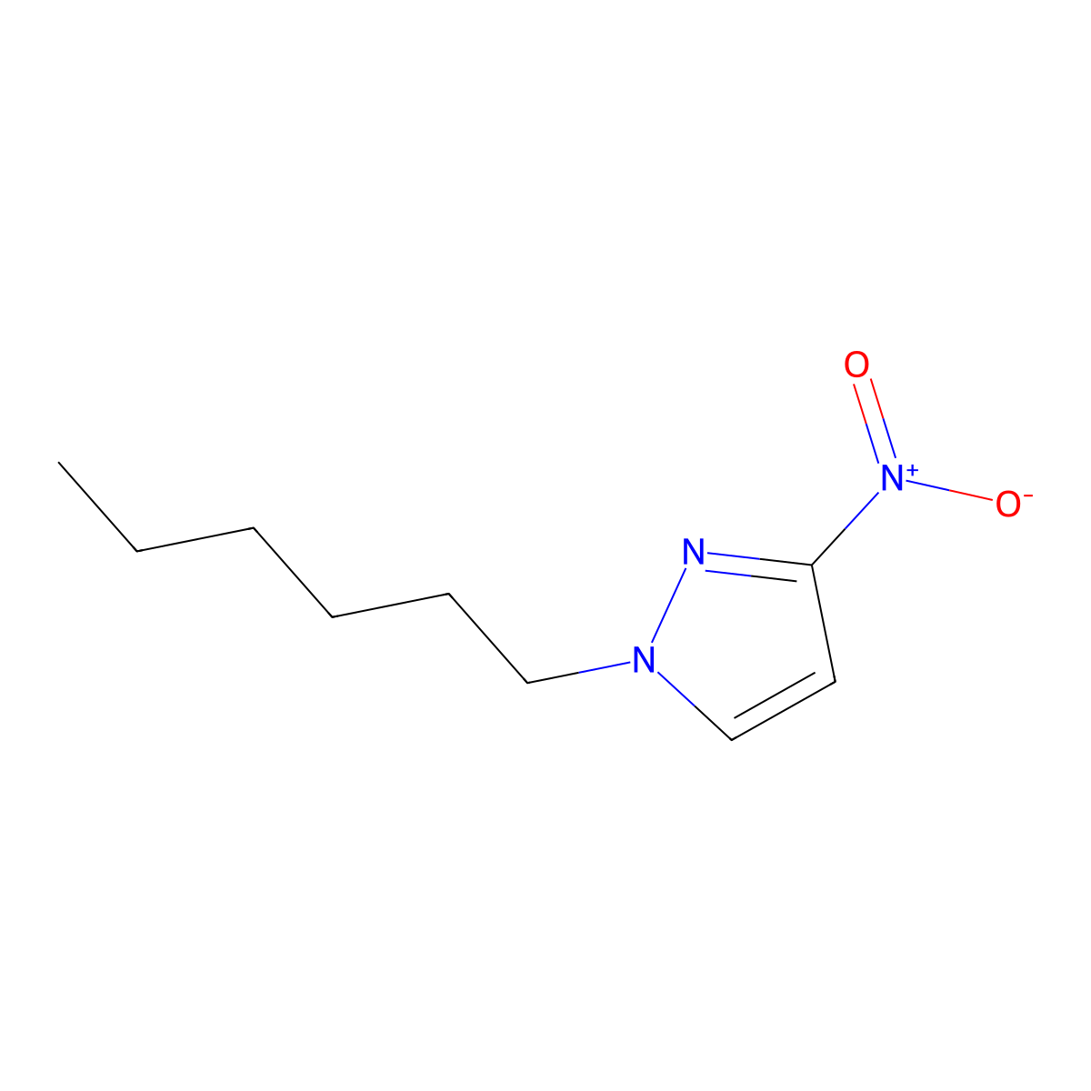 1-Hexyl-3-nitro-1H-pyrazole molecular structure, CAS 1003011-93-5