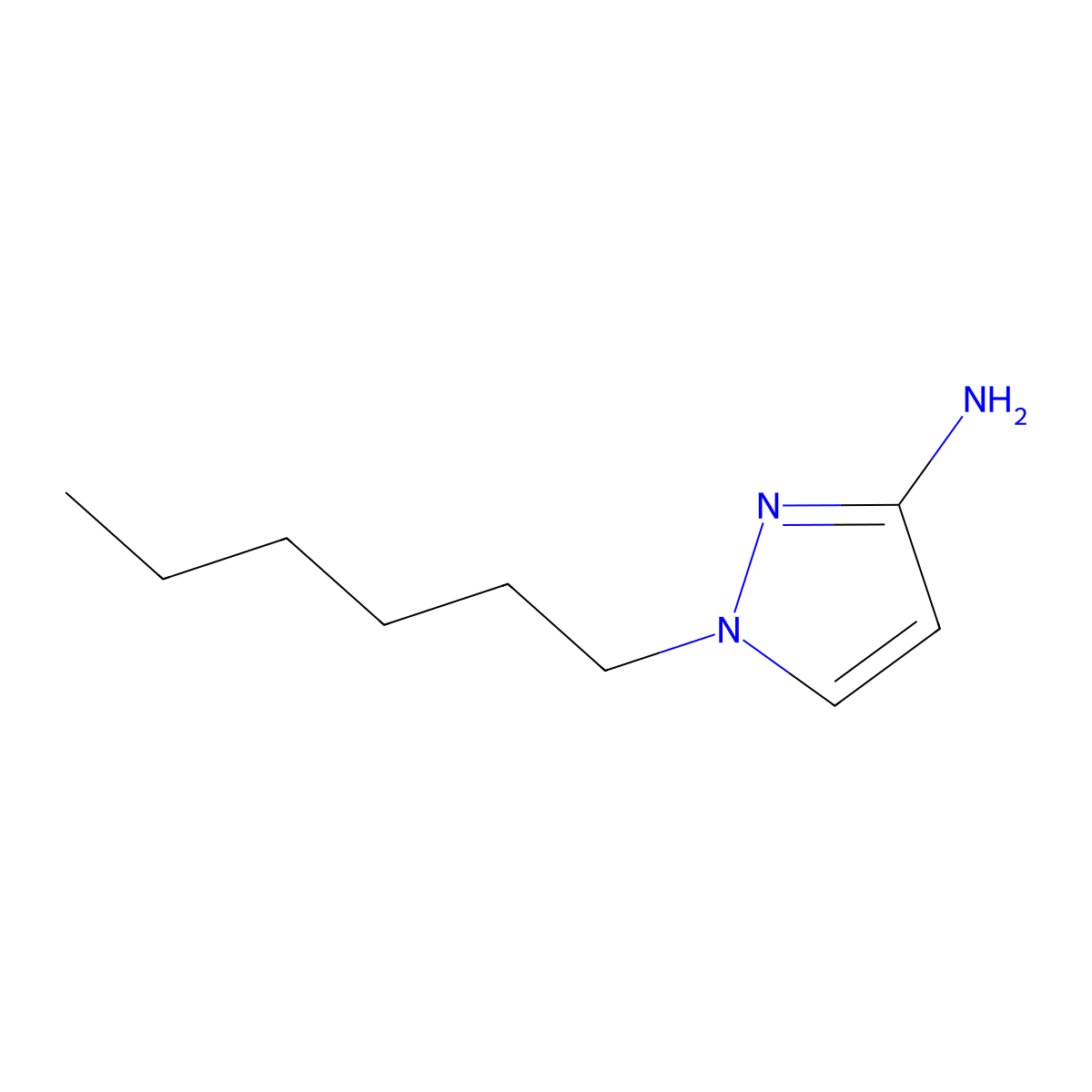 1-Hexyl-1H-pyrazol-3-amine molecular structure, CAS 1003011-96-8