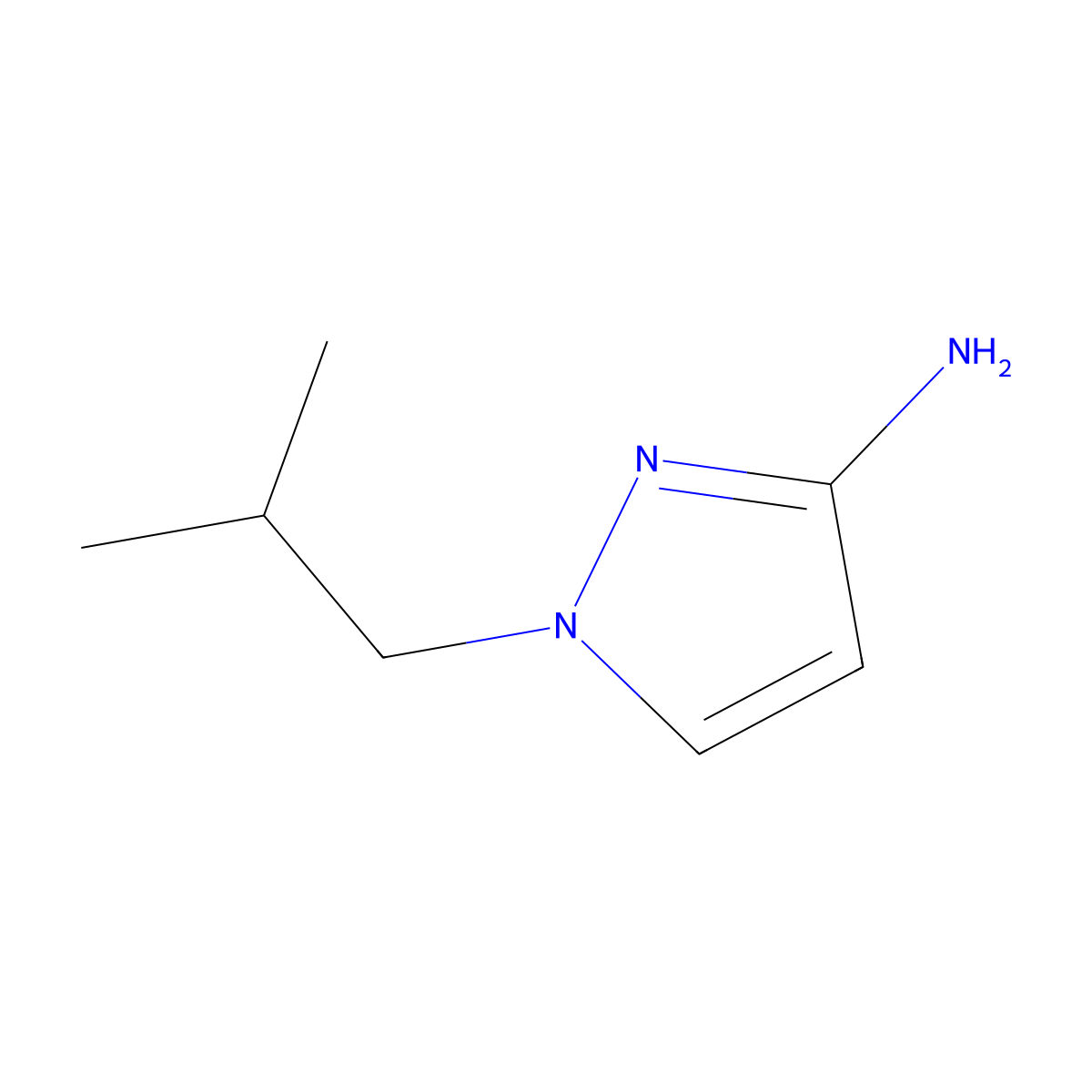 1-(2-methylpropyl)-1H-pyrazol-3-amine molecular structure, CAS 1003012-08-5
