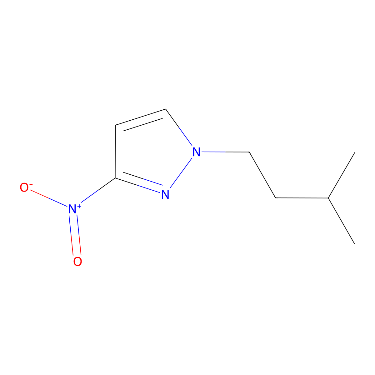 1-(3-Methylbutyl)-3-nitro-1H-pyrazole molecular structure, CAS 1003012-12-1