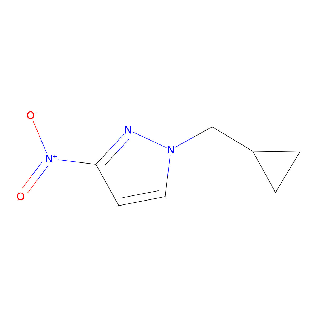 1-(cyclopropylmethyl)-3-nitro-1H-pyrazole molecular structure, CAS 1003013-15-7