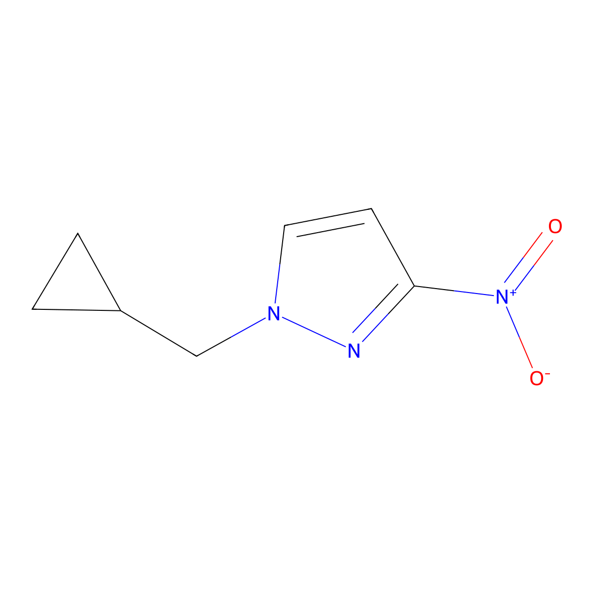 1-(cyclopropylmethyl)-3-nitro-1H-pyrazole molecular structure, CAS 1003013-15-7