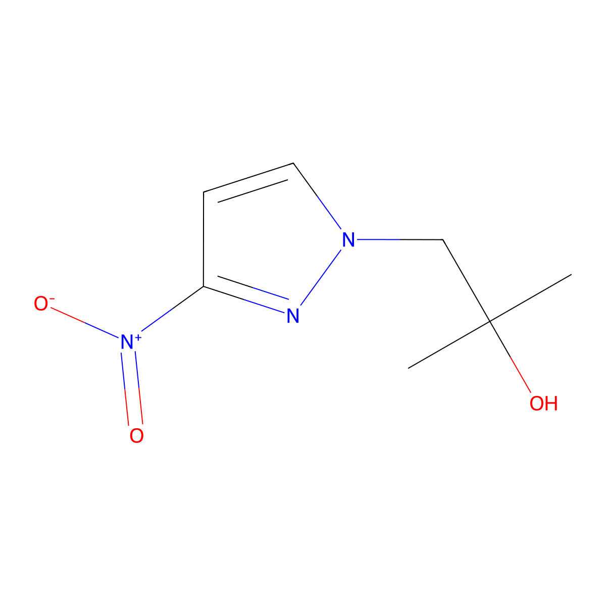 2-methyl-1-(3-nitro-1H-pyrazol-1-yl)propan-2-ol molecular structure, CAS 1003013-26-0