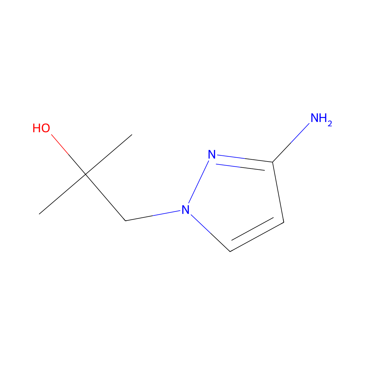 1-(3-amino-1H-pyrazol-1-yl)-2-methylpropan-2-ol molecular structure, CAS 1003013-47-5