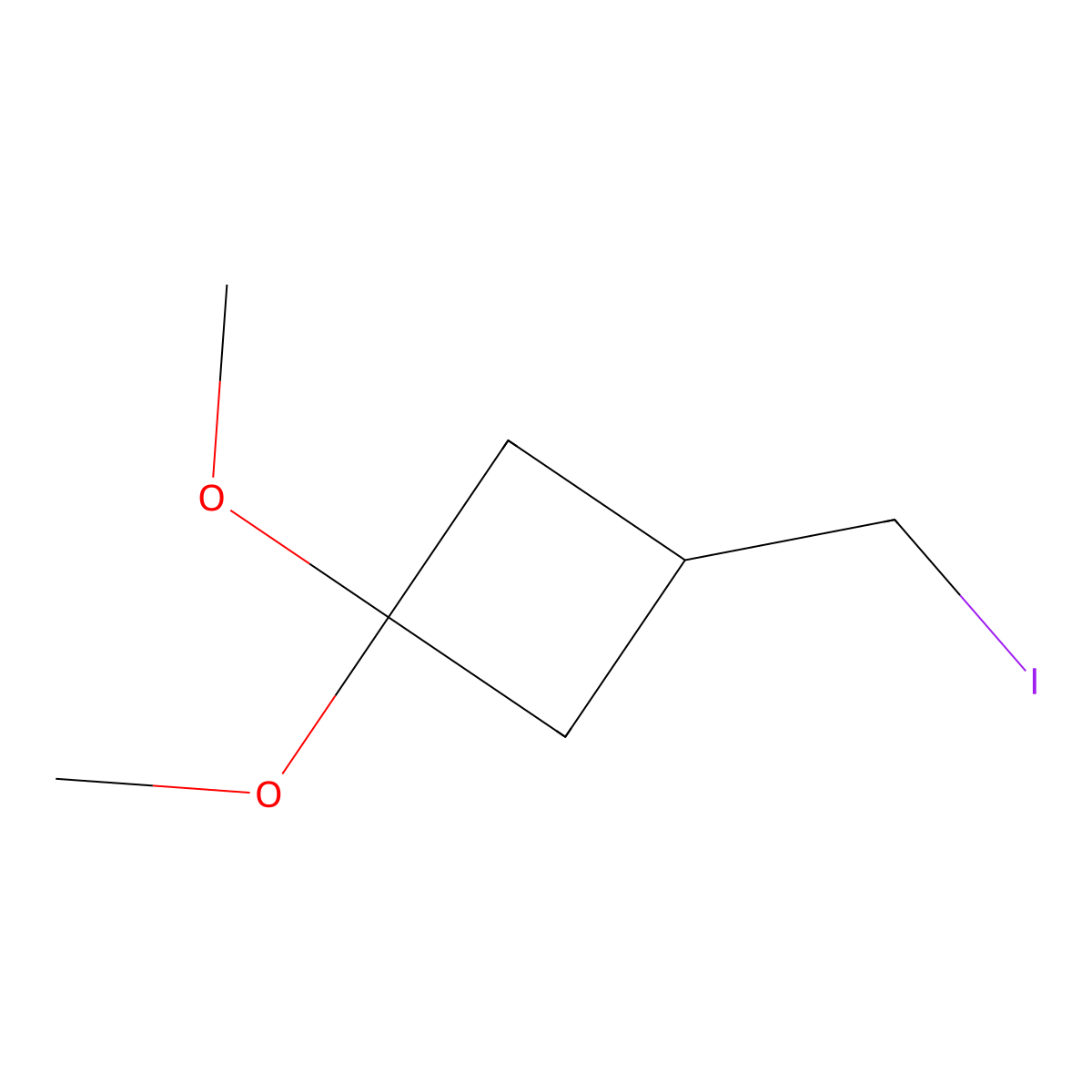 3-(Iodomethyl)-1,1-dimethoxycyclobutane molecular structure, CAS 1003013-83-9