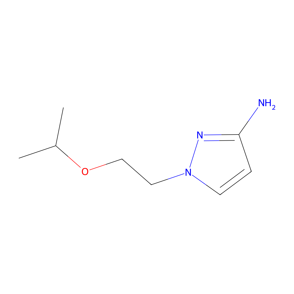 1-[2-(propan-2-yloxy)ethyl]-1H-pyrazol-3-amine molecular structure, CAS 1003014-02-5