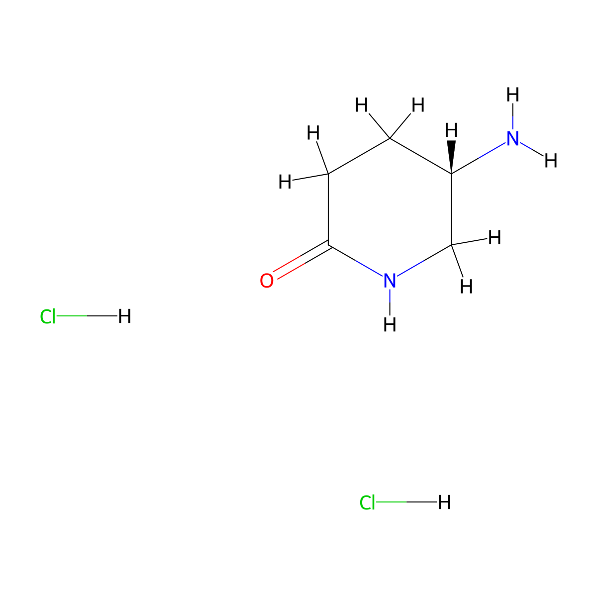 (5S)-5-aminopiperidin-2-one dihydrochloride molecular structure, CAS 1003021-05-3