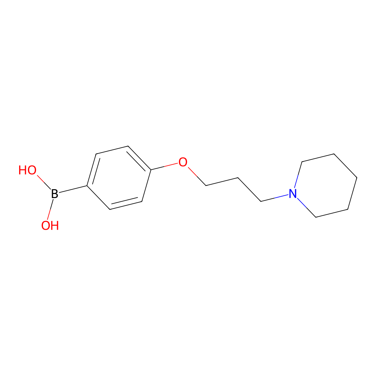 {4-[3-(Piperidin-1-yl)propoxy]phenyl}boronic acid molecular structure, CAS 1003028-39-4