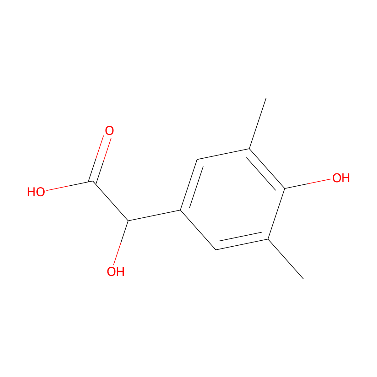 Benzeneacetic acid, alpha,4-dihydroxy-3,5-dimethyl- molecular structure, CAS 100304-49-2