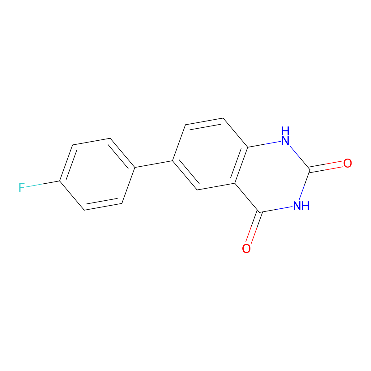 6-(4-Fluorophenyl)-quinazoline-2,4-diol molecular structure, CAS 1003042-24-7