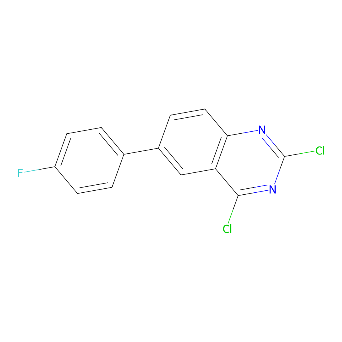 2,4-Dichloro-6-(4-fluorophenyl)quinazoline molecular structure, CAS 1003042-27-0