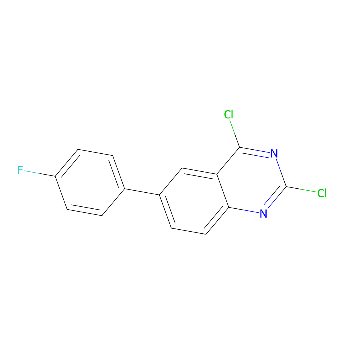 2,4-Dichloro-6-(4-fluorophenyl)quinazoline molecular structure, CAS 1003042-27-0